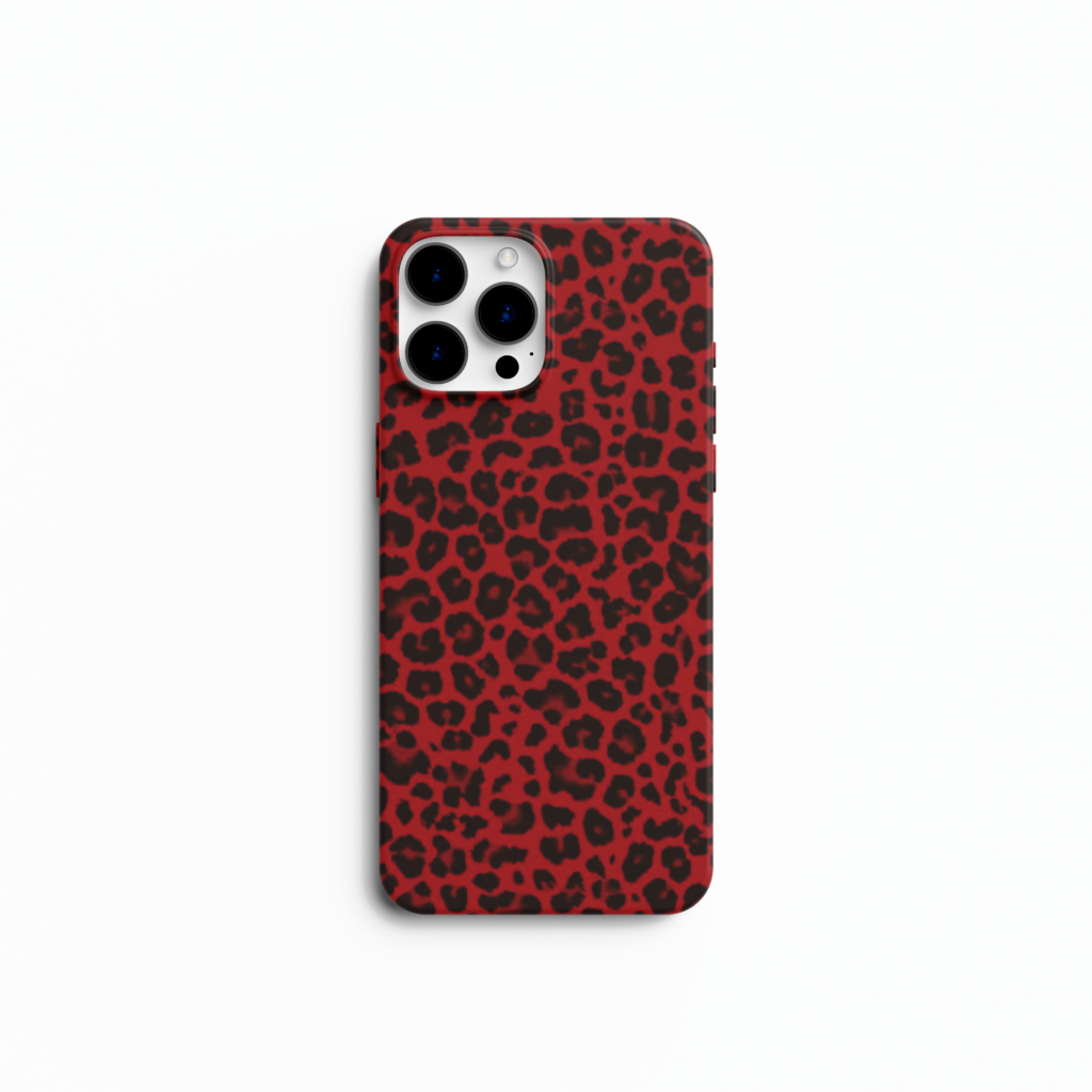 Coque iPhone à Cordon Léopard Rouge | Printauria