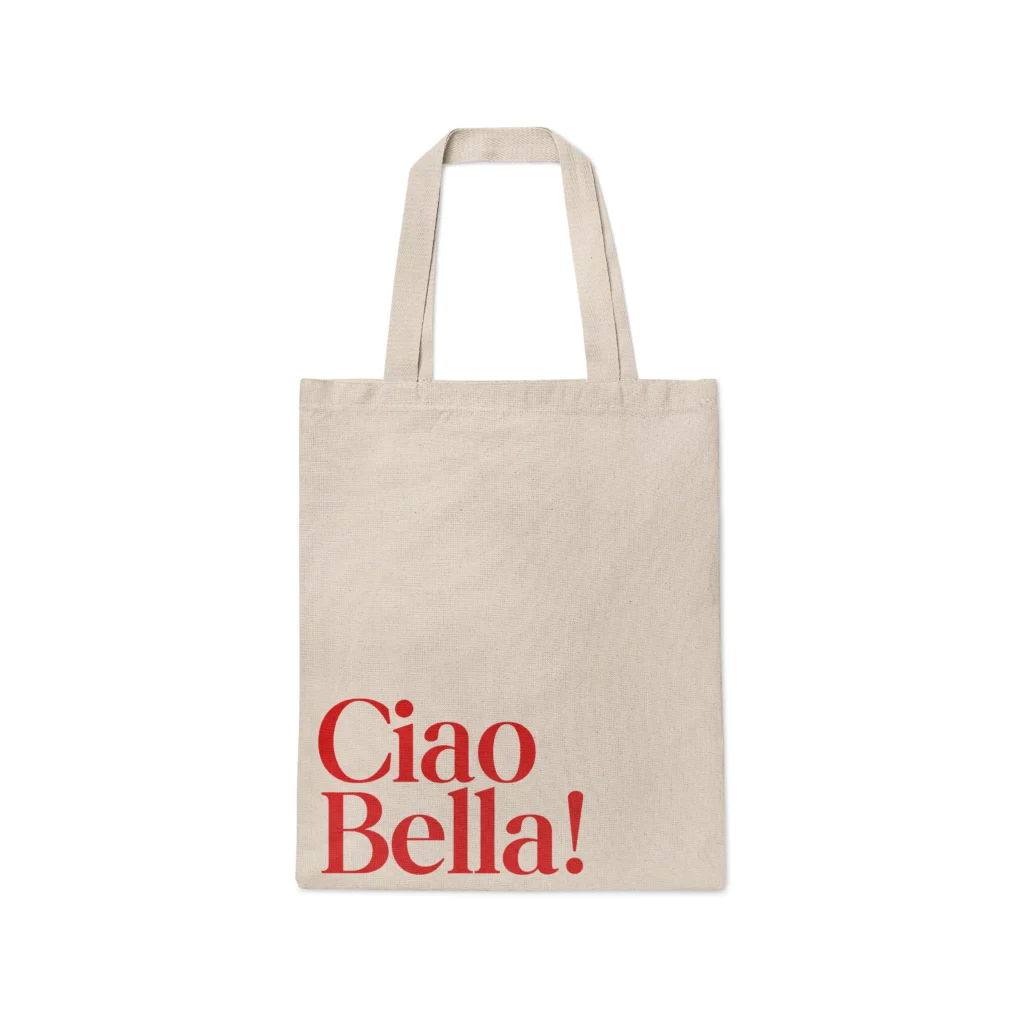 Tote Bag Ciao Bella! – Sac Cabas en Coton Style Italien Chic