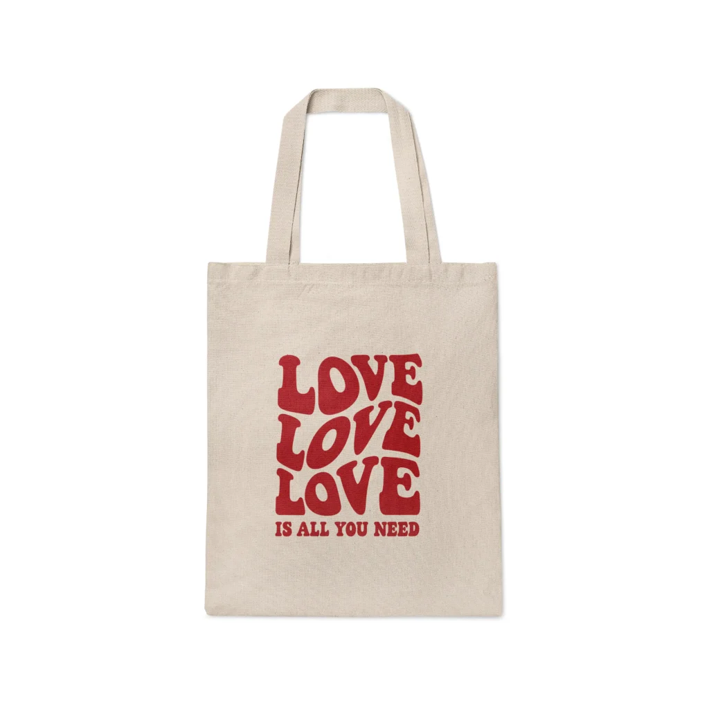 Tote Bag Love – Sac Cabas Style Rétro Romantique
