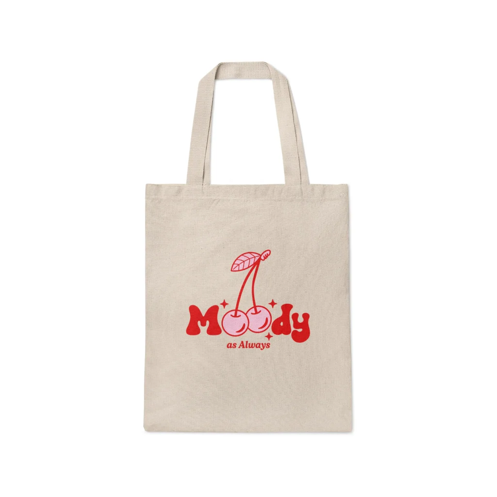 Tote Bag Moody as Always – Sac Cabas Style Cerises Rétro